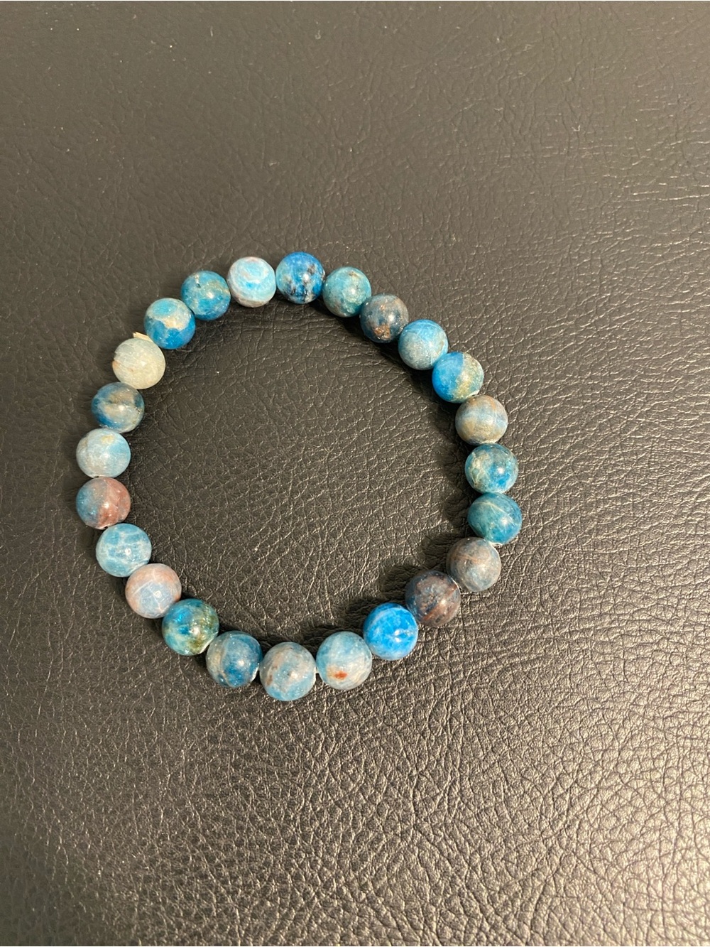 Blue Apatite natural stone crystal stretch bracelet